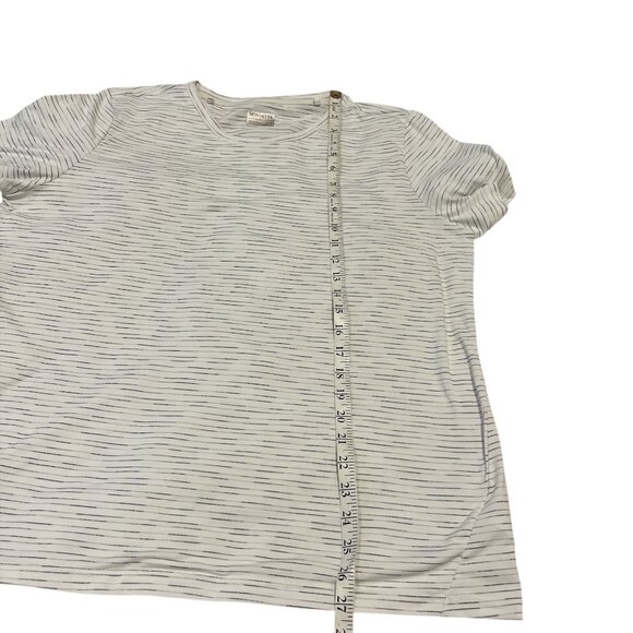 MONDETTA Tee Shirt Men's Horizontal Stripes White Grey Black Size XL - Picture 5 of 7